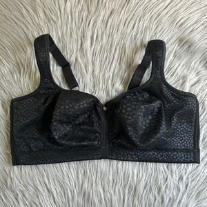 Breezies Wireless‎ Unlined Bra Womens Size 38DDD Black Wirefree Unpadded